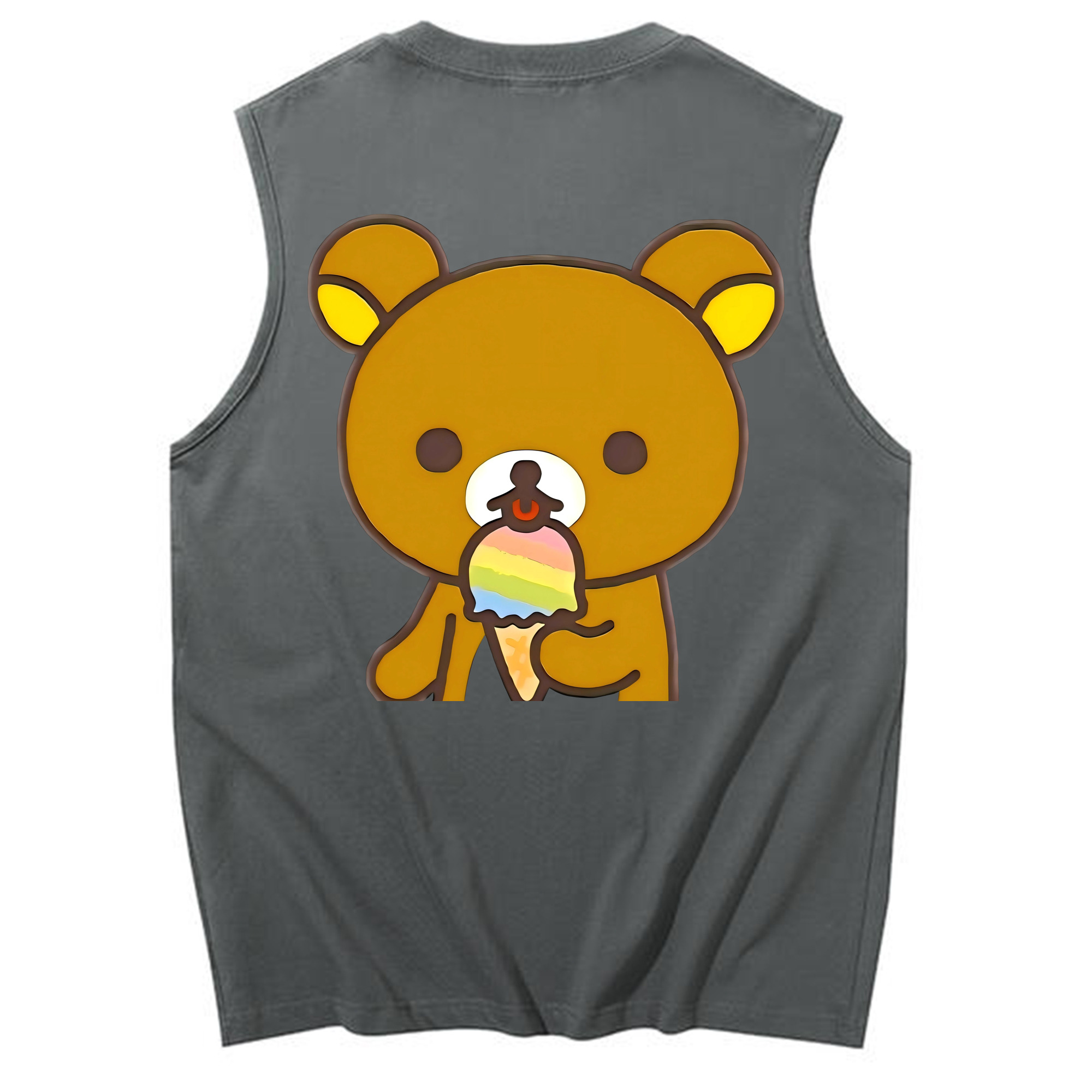 （画像用） リラックマ リラックマ キイロイトリ Rilakkuma Korilakkuma Kiiroitori コットン100％タンクトップ（背面プリント）